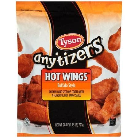 Tyson Any Tizers Buffalo Style Hot Wings 28 Oz Stand Up Bag La