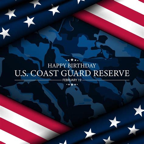 U S Coast Guard Reserve Birthday February 19 Background Vector