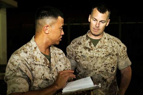 U S Marine Corps Maj Warren Leong Left And Maj Joseph L White