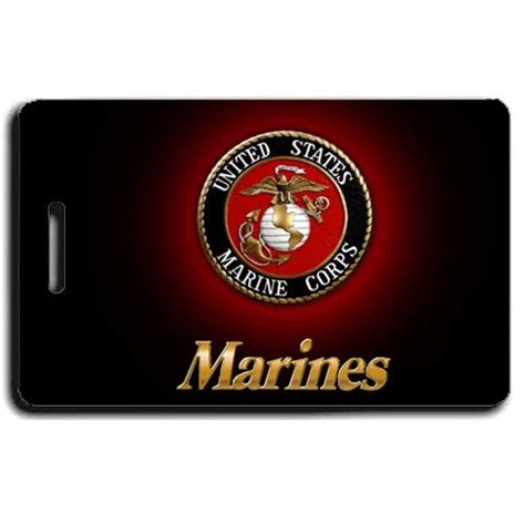 United States Marine Corps Black Logo Luggage Tags