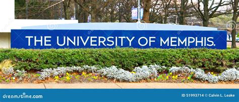 University Of Memphis College Marker Editorial Stock Image Image Of