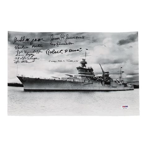 Uss Indianapolis Survivors 9X14 Photo Signed By 10 With Gerald Poor