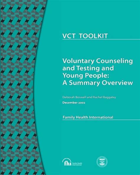 Vct Toolkit Voluntary Counseling And Testing And Young People A Summary