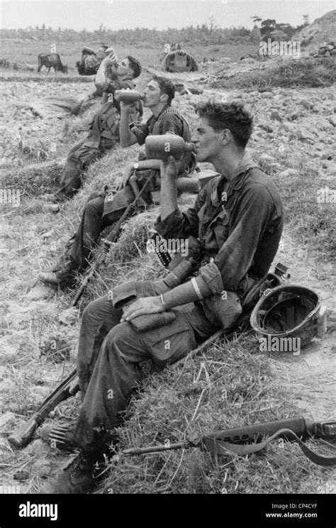 Vietnam War Soldiers Of The 25Th Infantry Division Drink From Their