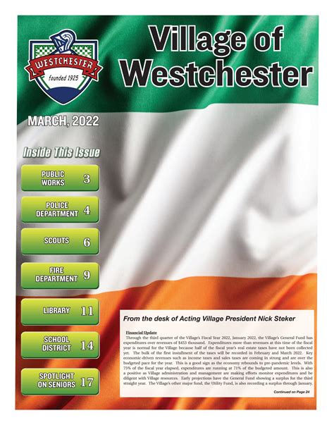 Village Of Westchester March 2023 Newsletter By Village Of Westchester