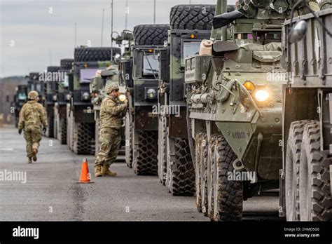 Vilseck Germany 09Th Feb 2022 Military Vehicles Of The U S Army