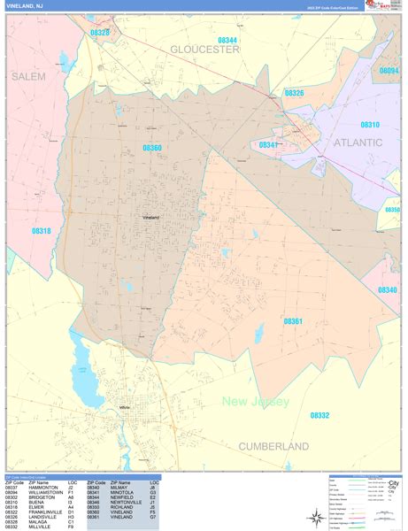 Vineland Zip Code Map Dorise Josephine