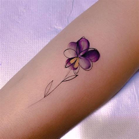 Violet Flower Tattoo