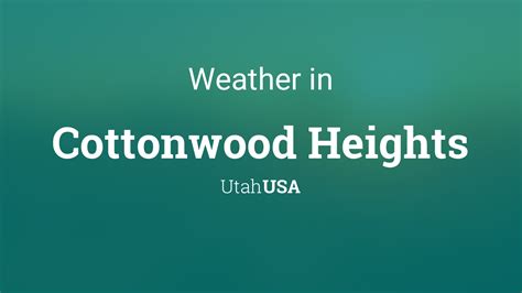 Weather Cottonwood Heights Ut