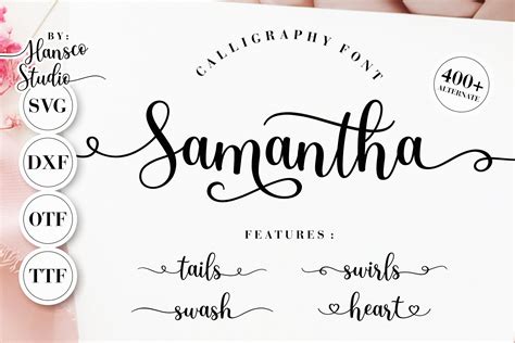 Wedding Font Cursive Font Ttf Svg Samantha Cursive Font For Etsy Uk