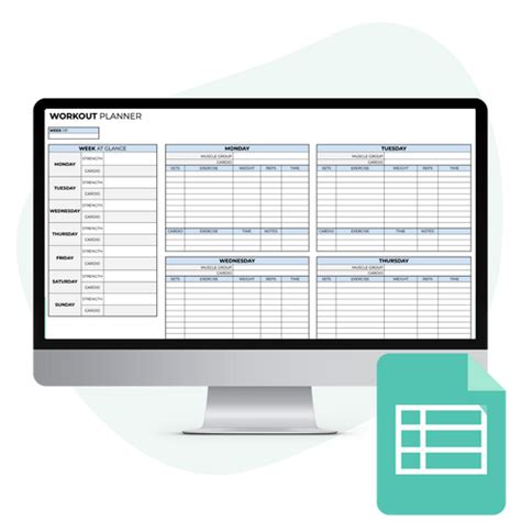 Weekly Workout Plan Template Excel Or Google Sheets Kim And Kalee