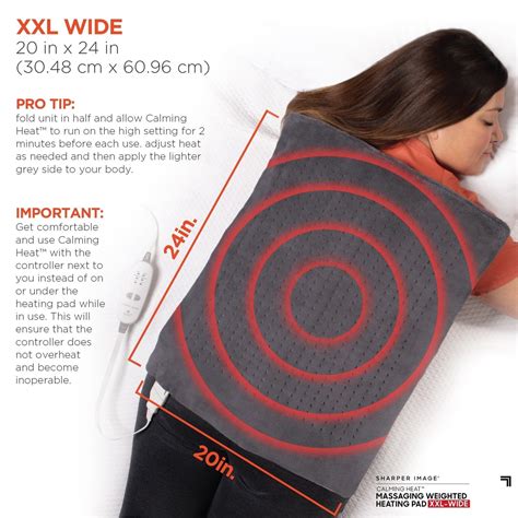 Weighted Massaging Heating Pad Deluxe Xxl By Sharper Image