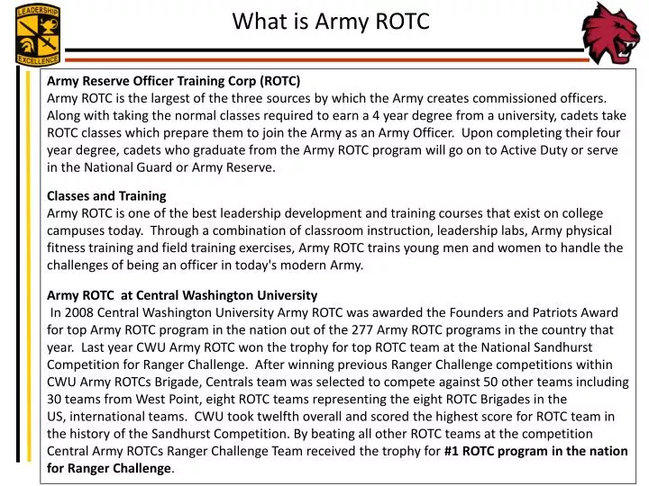 What Is Army Rotc Army Reserve Officer Training