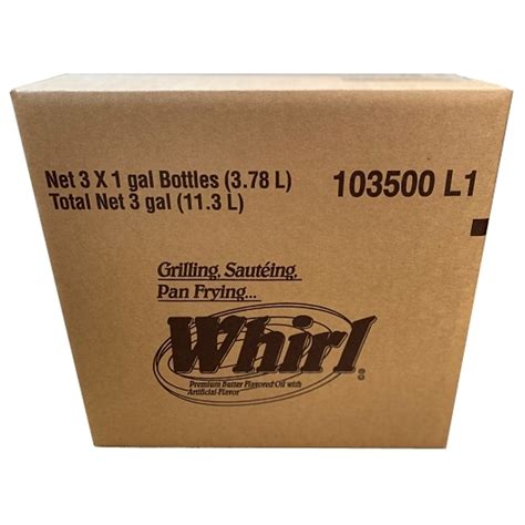 Whirl Butter Flavored Oil 1 Gallon 3 Per Case Food Beverages