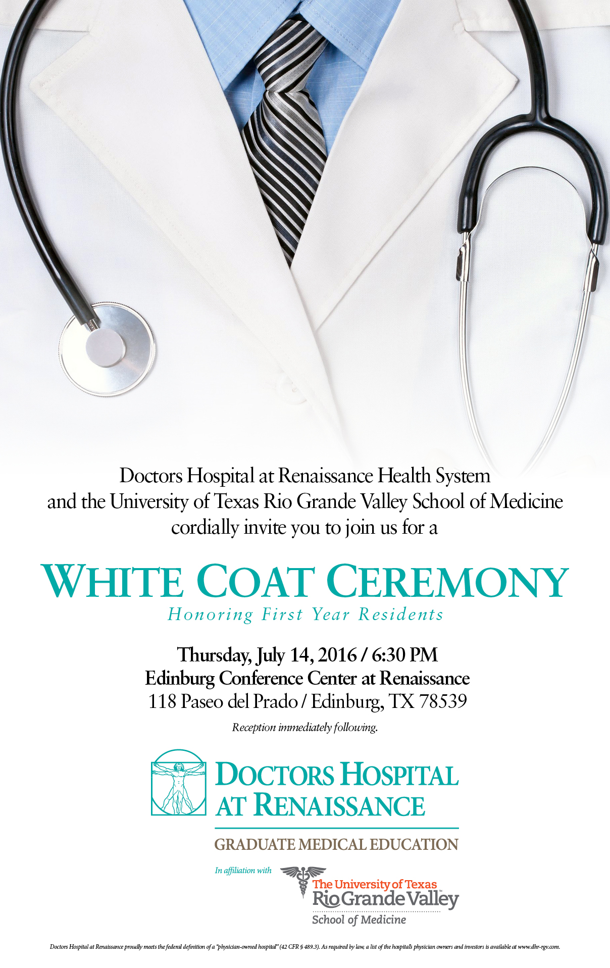 White Coat Ceremony For First Year Medical Residents