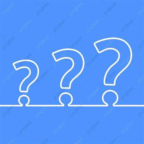 White Question Marks In Line Design On Blue Background White