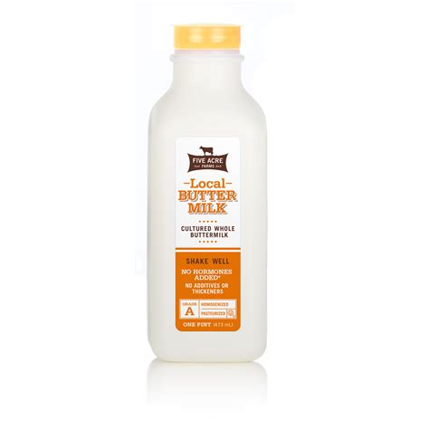 Whole Milk Buttermilk Pint Five Acre Farms