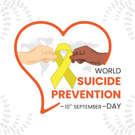 World Suicide Prevention Day Human Hands Holding Yellow Ribbon