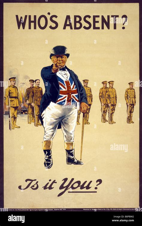 World War One British Army Recruiting Poster Featuring The John Bull