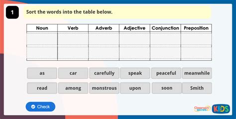 Year 5 And 6 Word Classes Revision Game Classroom Secrets Kids