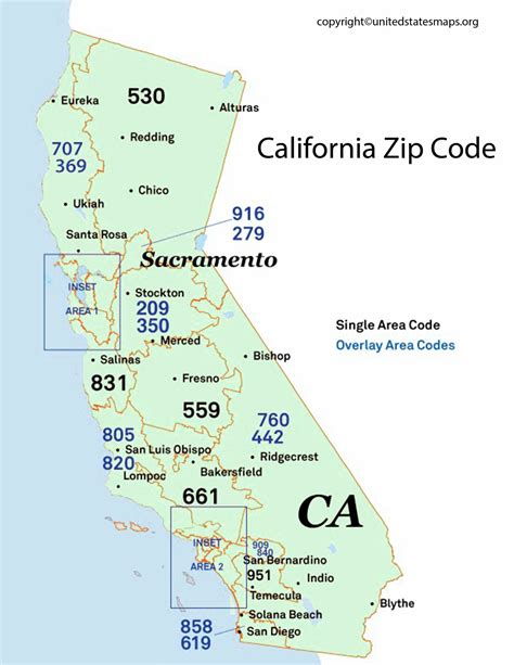 Zip Codes List For California California Zip Code Map