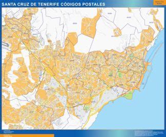 Zip Codes Santa Cruz De Tenerife Wall Map Largest Maps Of The World